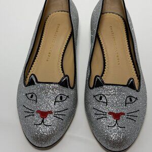 Charlotte Olympia  Glitter Kitty Flats